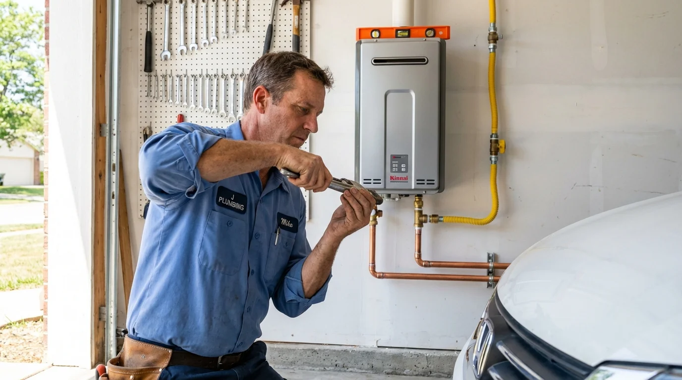 Tankless water heater installation by a Johns Plumbing LLC plumber in Lewis Center